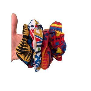 Vintage 1980s Fabric Scrunchies Set of 4 One Size Multicolor